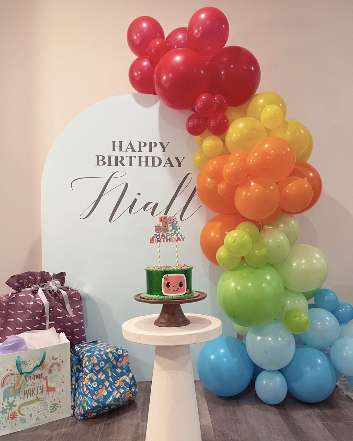 Cocomelon theme birthday decor styled by Pragya Saikia in Herndon, Virginia
