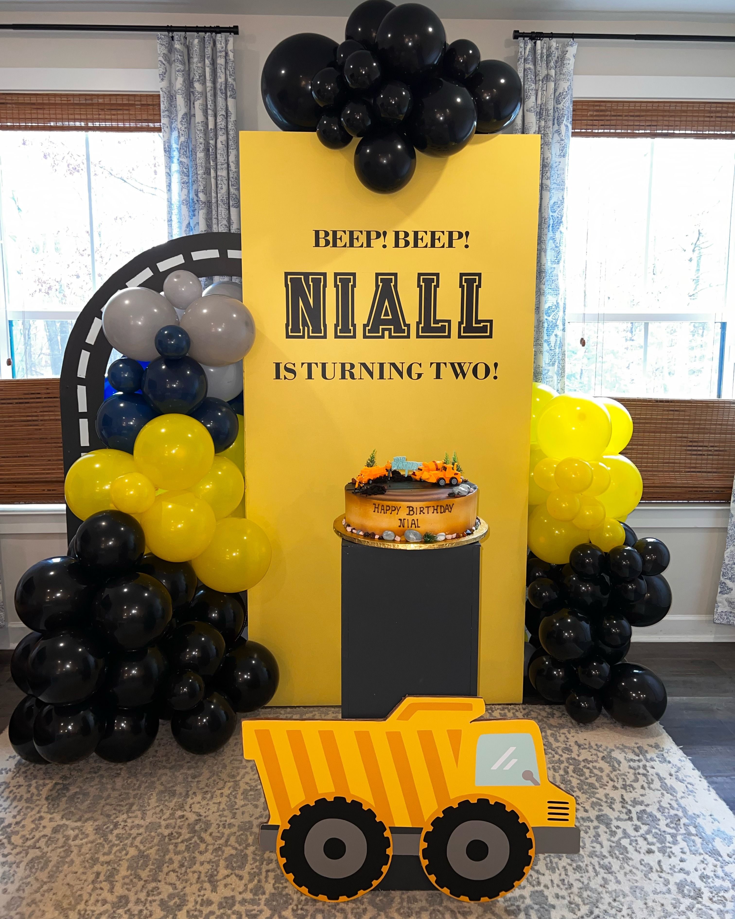 Construction theme Birthday decor styled by Pragya Saikia in Reston, Virginia